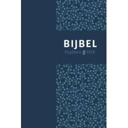 HSV Bijbel met Psalmen - blauw leer met zilversnee en duimgrepen