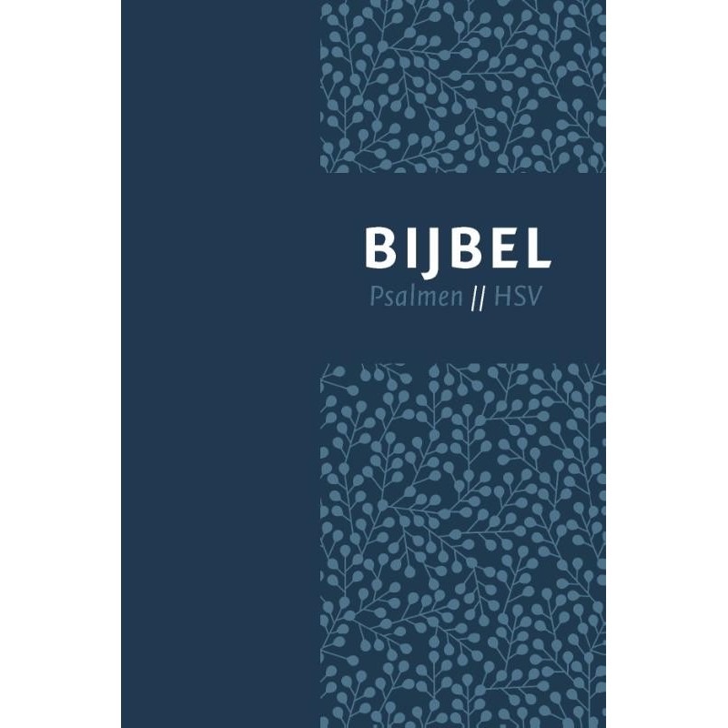 HSV Bijbel met Psalmen - blauw leer met zilversnee en duimgrepen