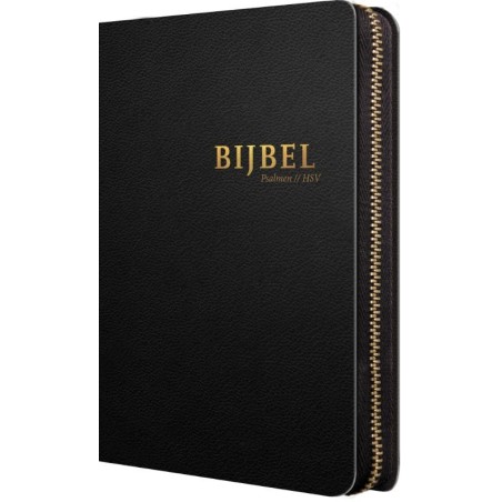HSV Bijbel met Psalmen - 14x21 luxe leer met rits en index