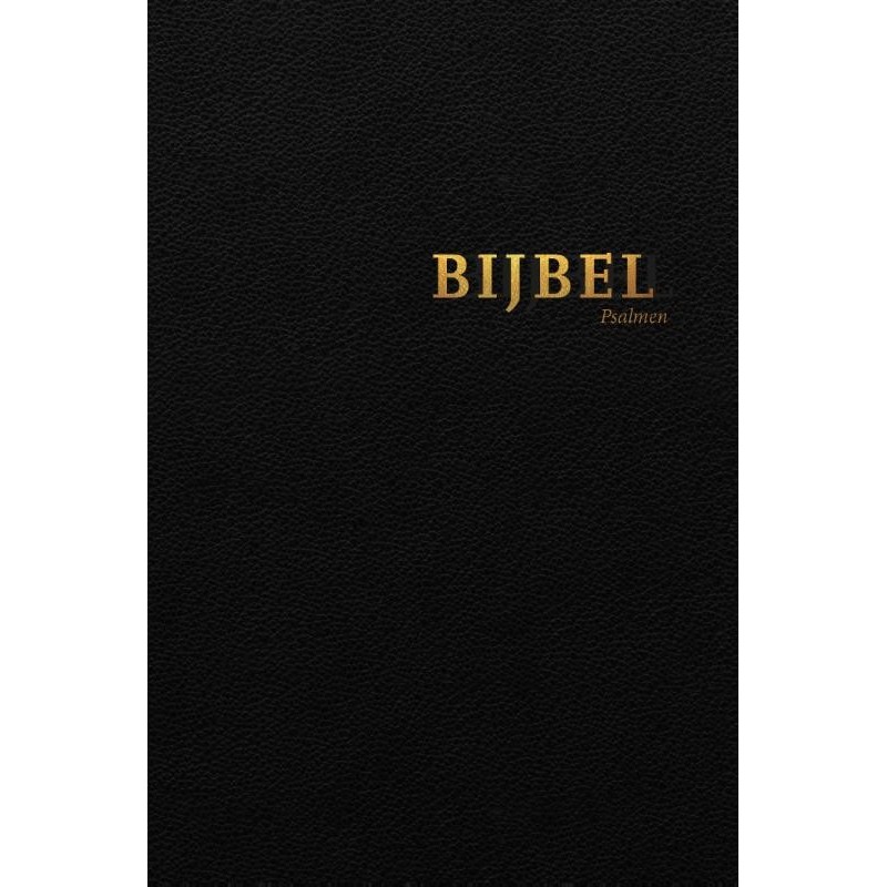 HSV Bijbel met Psalmen - zwart leer met goudsnee, rits en duimgrepen 12x18 cm
