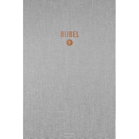 HSV Bijbel - 10x15 grijs linnen